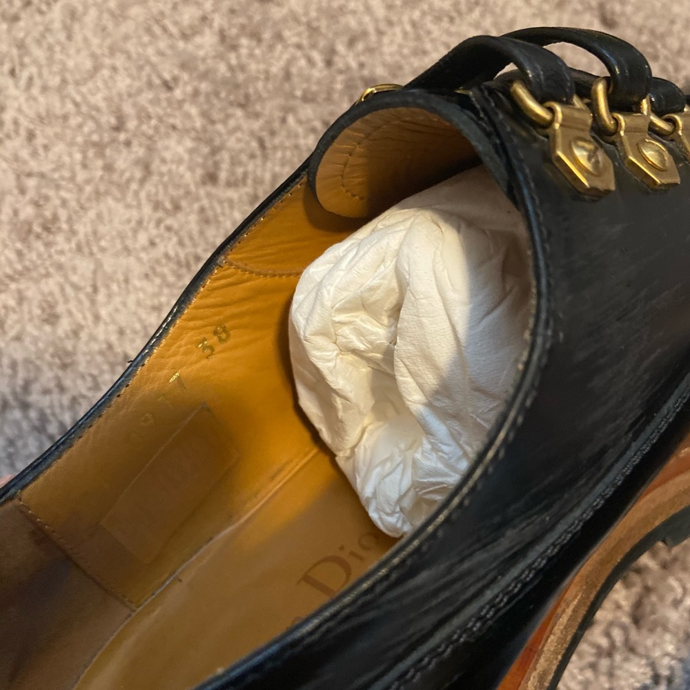 Christian Dior Black Matt Calfskin Derby - Size 38 - Picture 8 of 8